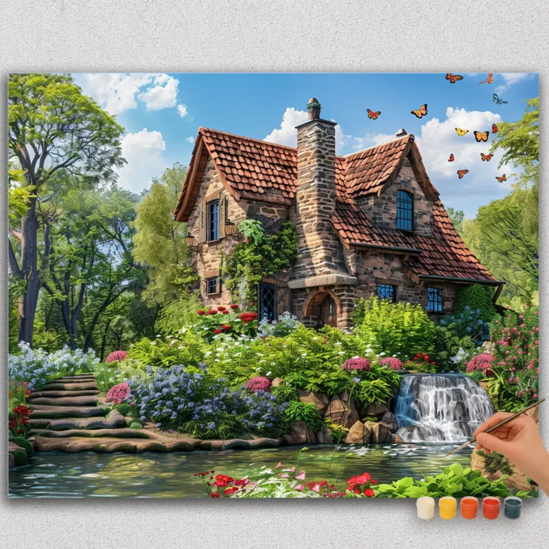 Maison et Fleurs Rouges