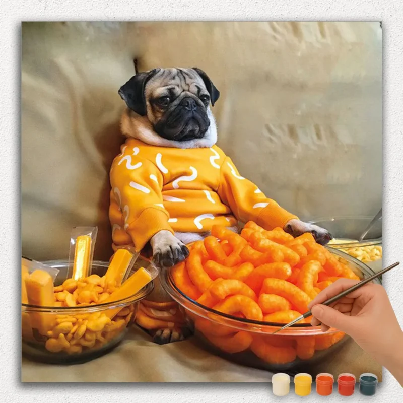 Paint-By-Numbers-Diamant-Schilderen-Vierkant-jp-40 Hondenliefhebber van Eten