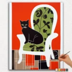 Cat in The Chair - Malen nach Zahlen