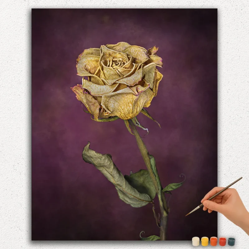 Paint-By-Numbers-DIamond-Painting-Ver-JPE-12 The Golden Rose - Paint by Numbers