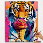 Pintura por Números de Arte Pop El Tigre y el Helado