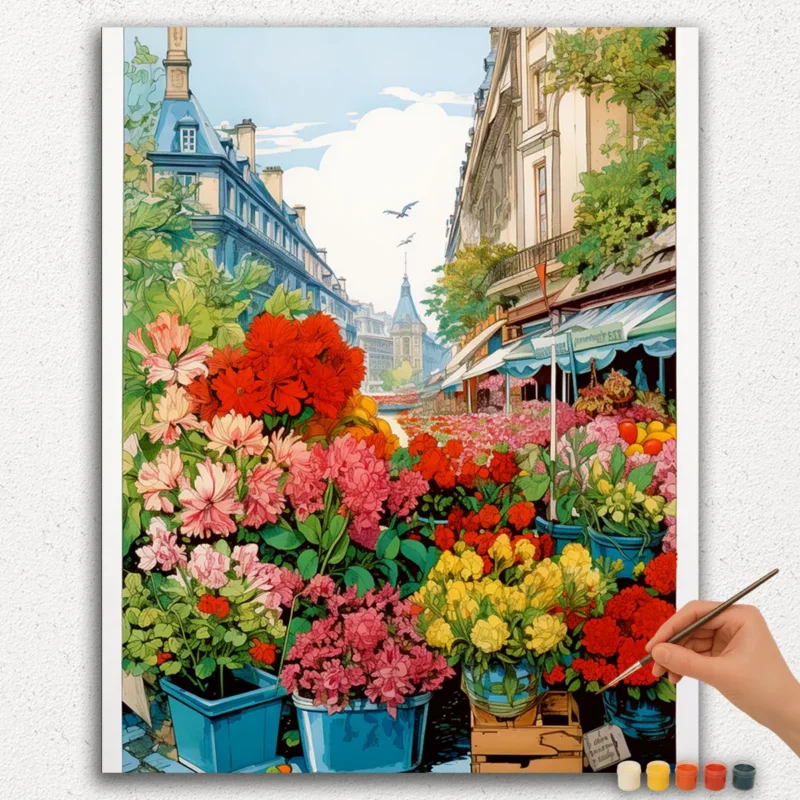 Paint-By-Numbers-DIamond-Painting-Ver-JPE-29 The Flower Market Paint by Numbers