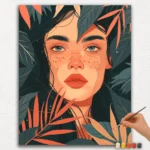 Kvinde og Blade - Paint by Numbers