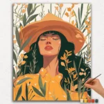 Mädchen mit Hut – Bohème-Stil – Malen nach Zahlen
