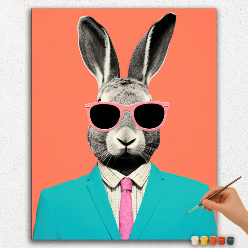 Malen-nach-Zahlen-Diamant-Malerei-Version-JPE-88 Kaninchen - Malen nach Zahlen