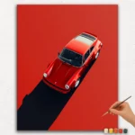La Voiture de Luxe Rouge - Peinture par Numéros