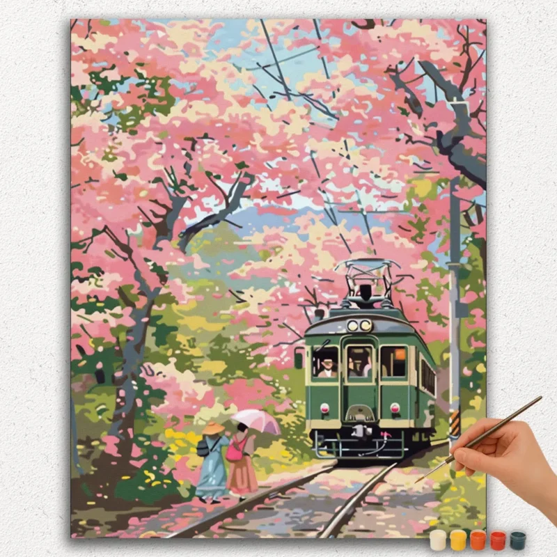 Paint-By-Numbers-DIamond-Painting-Ver-PNV-143 Train in Heaven