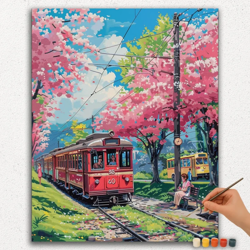 Paint-By-Numbers-DIamond-Painting-Ver-PNV-146 Belle Voie Ferrée