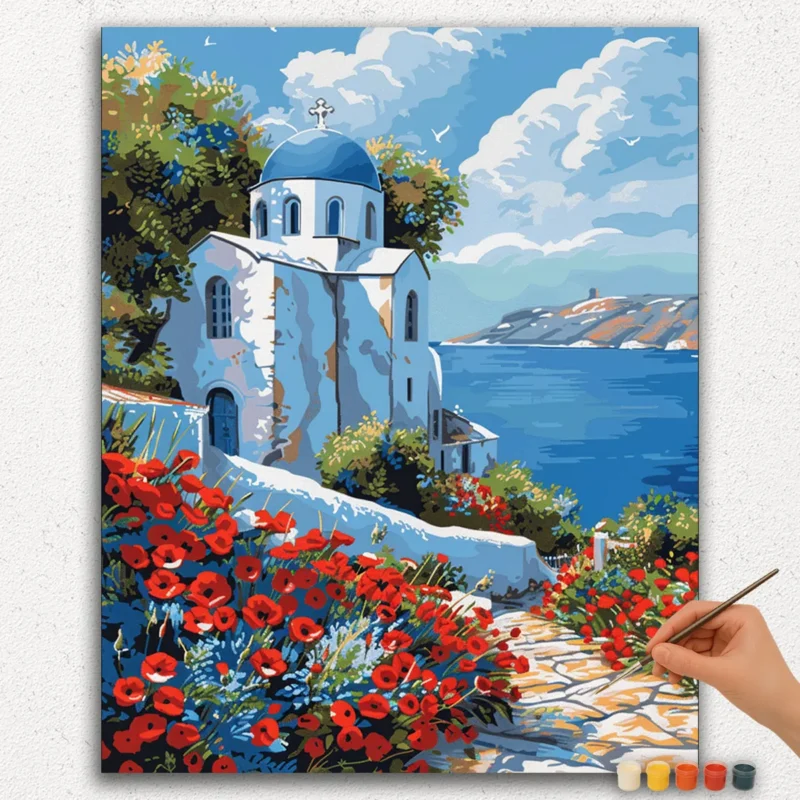 Paint-By-Numbers-DIamond-Painting-Ver-PNV-152 Flowers in the City