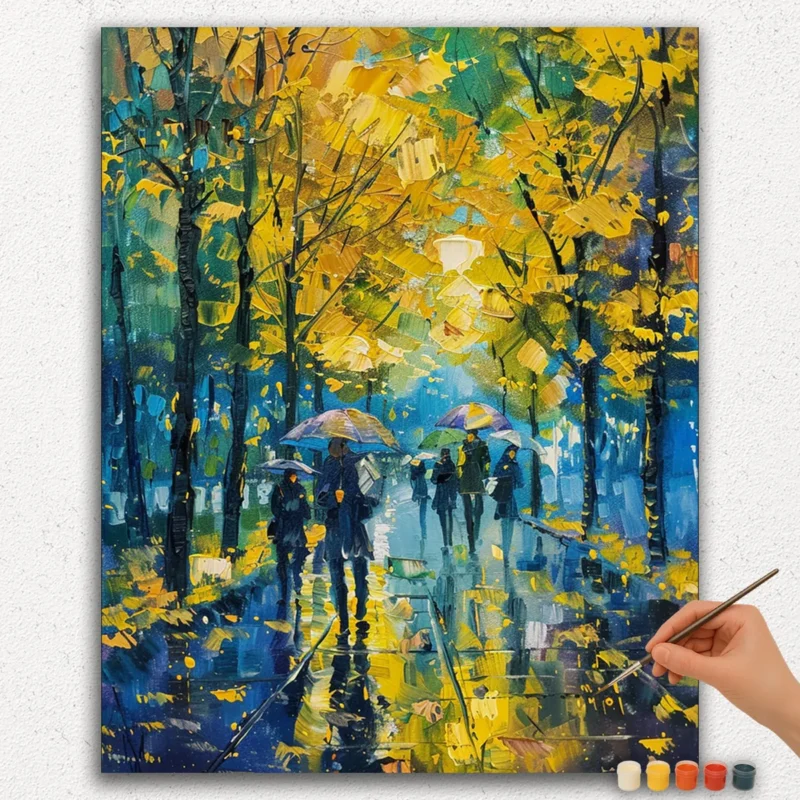 Mensen met een paraplu