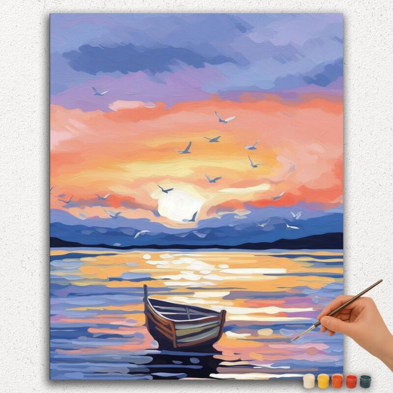 Paint-By-Numbers-DIamond-Painting-Ver-PNV-22 Soluppgång Till Havs