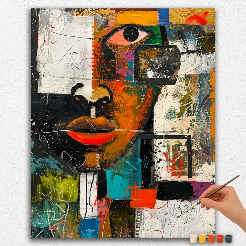 Paint-By-Numbers-DIamond-Painting-Ver-PNV-245 Surprised Abstract Art