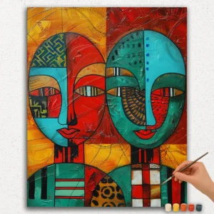 To-personers abstrakt kunst