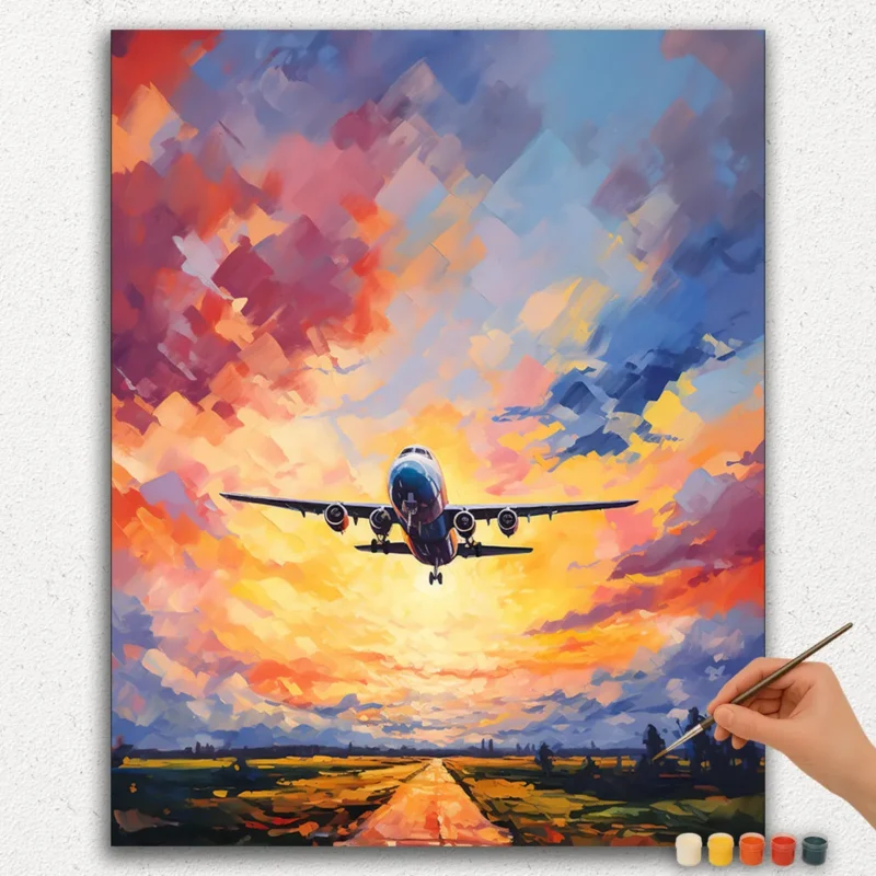 Paint-By-Numbers-DIamond-Painting-Ver-PNV-295 Flugzeug