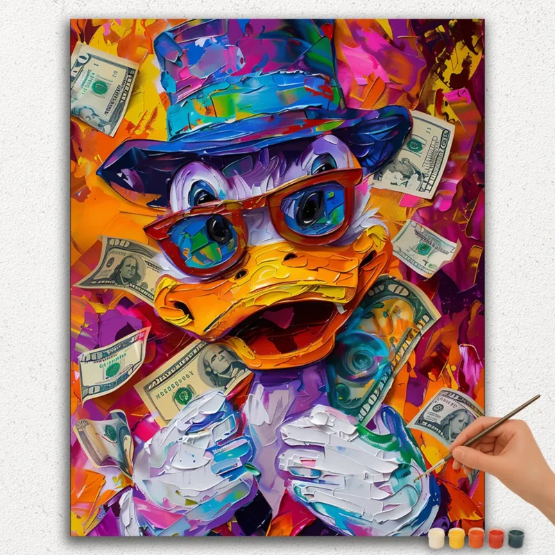 Peinture-Par-Numéros-Diamant-Peinture-Ver-PNV-298 Canard Coloré