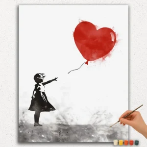 Diamond Paintings and Paint by Numbers 30 Red Balloon and Girl