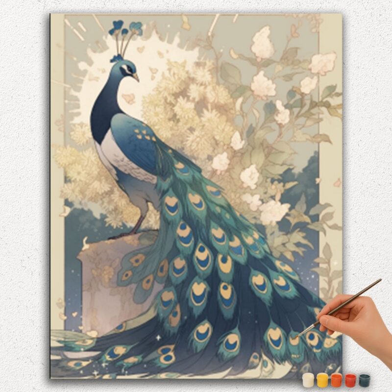 Paint-By-Numbers-DIamond-Painting-Ver-PNV-51 Verbazingwekkende Pauw