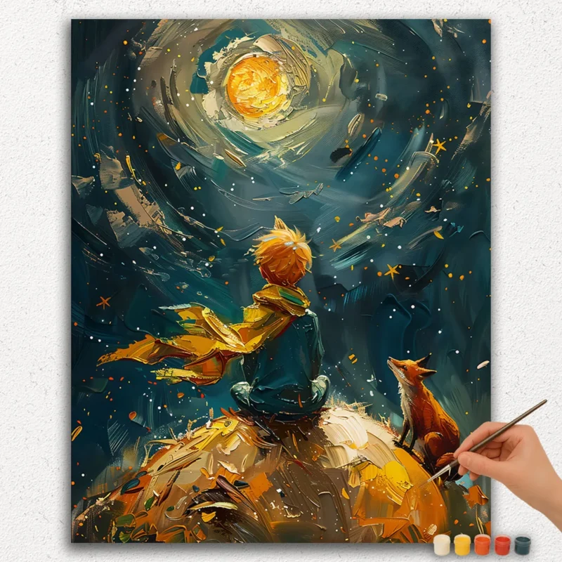 Peinture-avec-Numéros-Diamant-Peinture-Ver-PNV-591 Un Garçon et un Renard