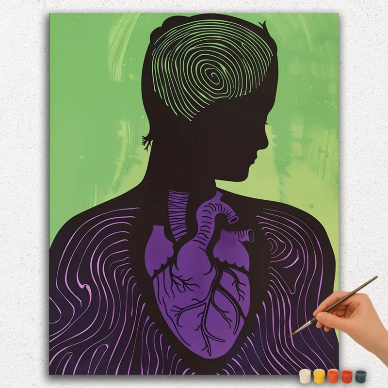 Pintura por Números-Pintura de Diamantes-Ver PNV-600 Mente y Corazón