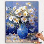 Vaso Blu e Fiori Bianchi