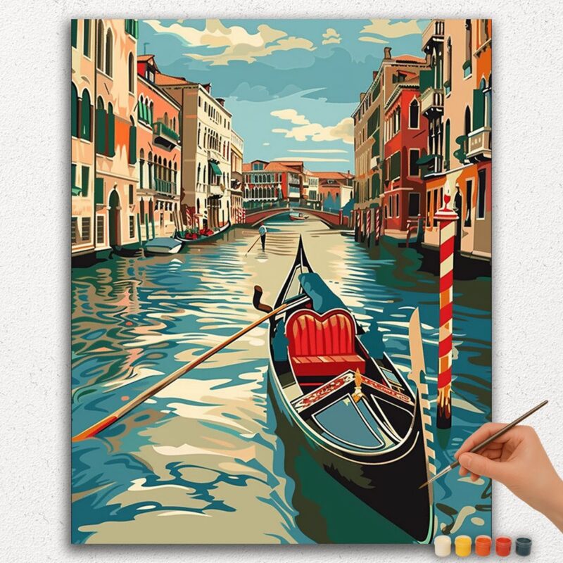 Paint-By-Numbers-DIamond-Painting-Ver-PNV-95 Boot in De Stad