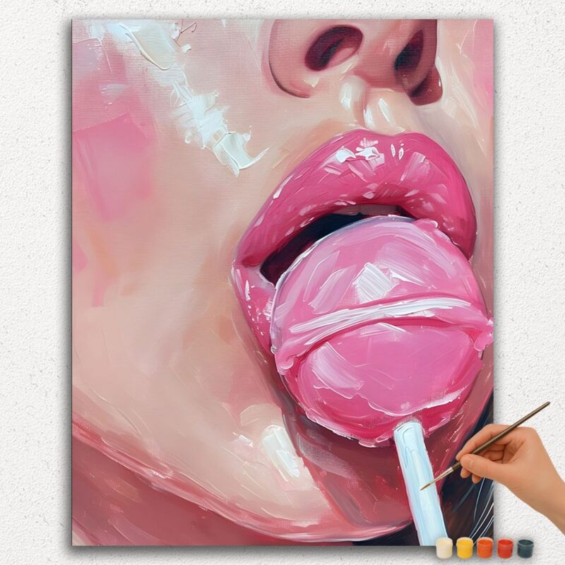 Dipingi-per-Numero-Diamante-Pittura-Ver-jpgg-268 Ragazza e Lecca-lecca