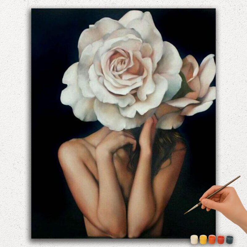 Peinture-par-Numéros-Diamant-Peinture-Ver-jpgg-3 The Flowers and Woman - Peinture par numéros