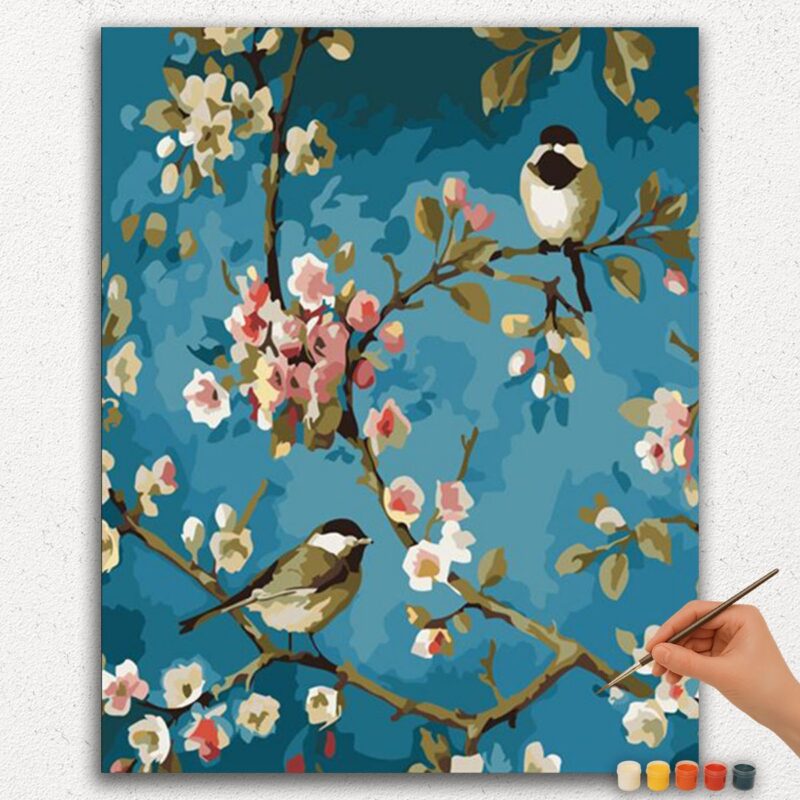 Paint-By-Numbers-Diamond-Painting-Ver-jpgg-34 Sparrows and Flowers - Dipingi per Numeri