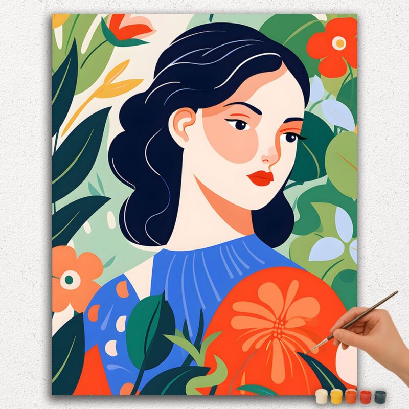 Måla-efter-nummer-Diamantmålning-Ver-jpgg-342 Abstrakt Kvinna i Trädgården