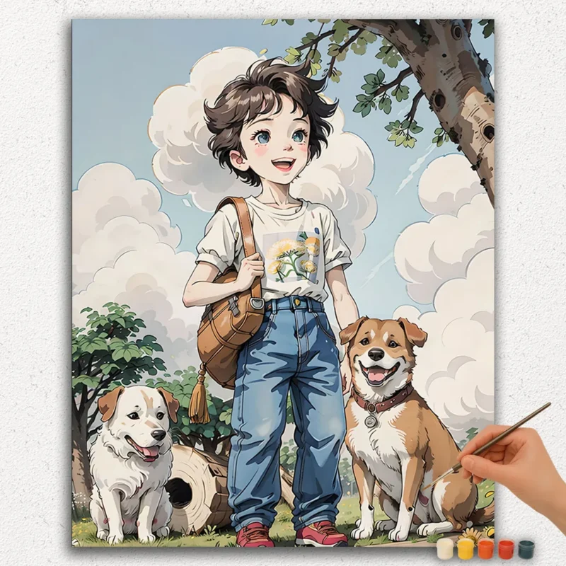 Paint-By-Numbers-Diamond-Painting-Ver-jpgg-57 De Jongen en Honden Anime
