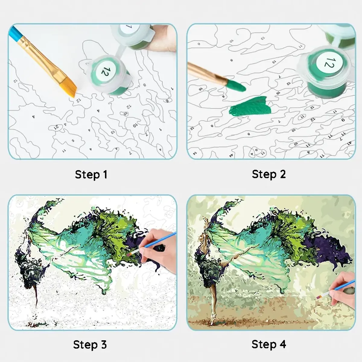The Waves 2 Paint by numbers process