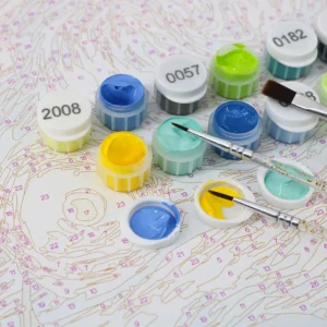 Måla efter nummer Färger och Penslar visning