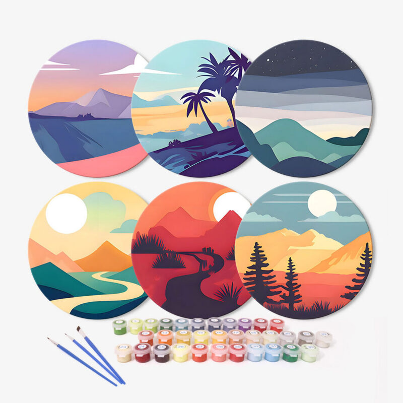 Tovagliette-per-tavolo-da-pranzo-2-2 Tovagliette Minimaliste Natura (6 Pezzi) - Dipingi per numeri