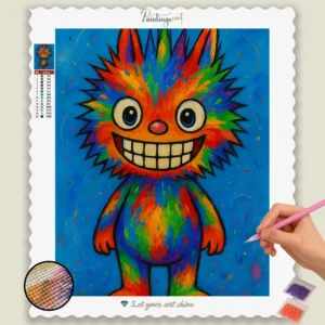 Rainbow_Creature_on_Blue_Canvas Labubu Pop