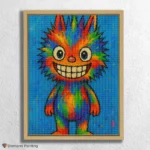 Rainbow_Creature_on_Blue_Canvas Labubu Doll