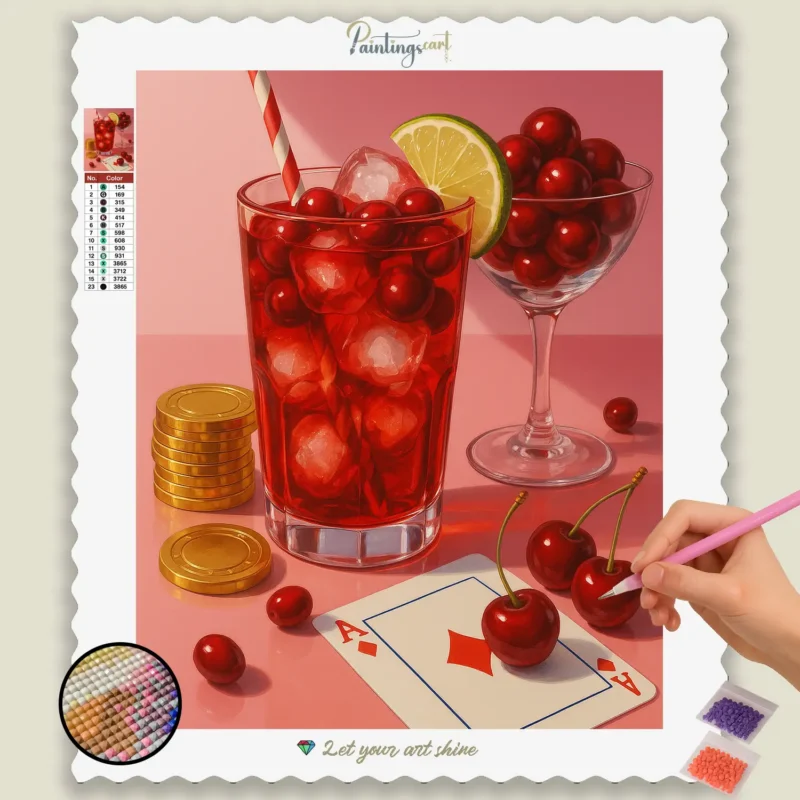 devient un chef-d'œuvre étincelant. Red Cocktail and Poker Vibes 1