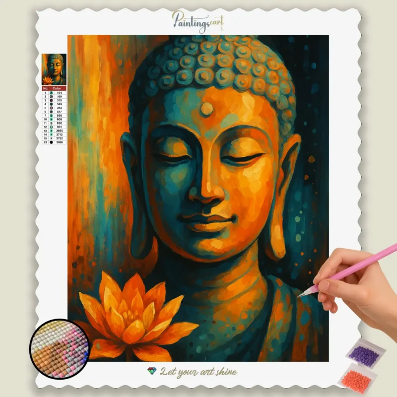 Serene_Buddha_with_Water_Lily_base-diamond-painting-paintingscart Fredfyldt_Buddha_med_Vandlilje_pin