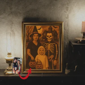 Uhyggeligt kranie Tilpasset Halloween Kunstværk (1)