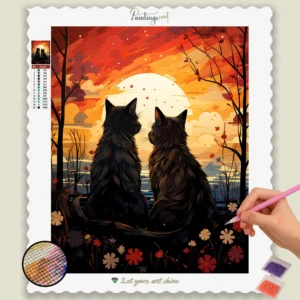 Cats Couple Watching Sun