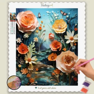 Diamond Paintings and Paint by Numbers 14 Forårs Farverige Blomster