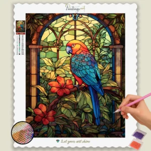 Shy Parrot Stained Glass