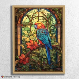 Shy Parrot Stained Glass