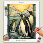 Pinguïns Gebrandschilderd Glas