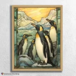 Pinguïns Gebrandschilderd Glas