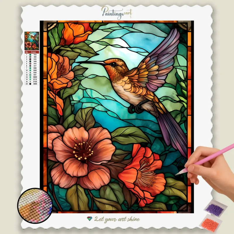Stained_Glass_Birds_83993_base-diamond-painting-paintingscart Hummingbird Stained Glass