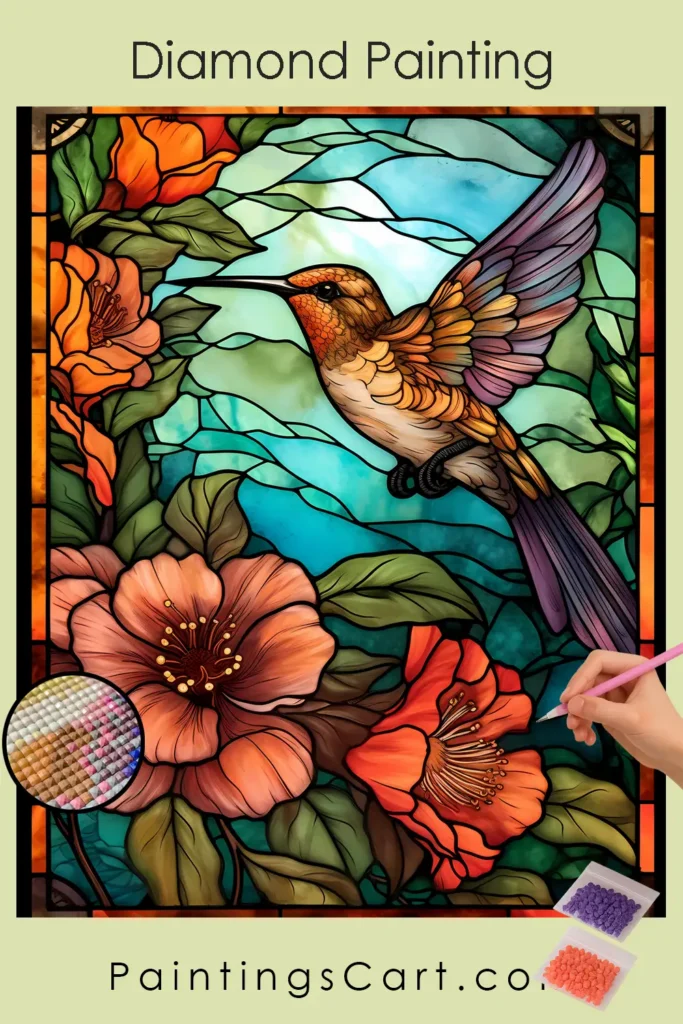 Stained Glass Style Hummingbird 1 Hummingbird Stained Glass