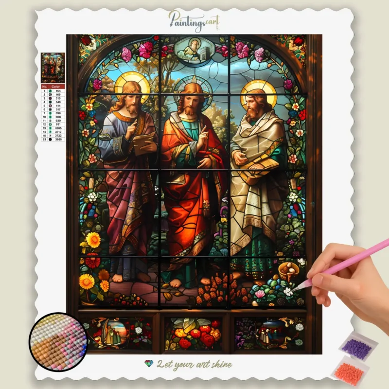 Stained_Glass_Easter_14126_base-diamond-painting-paintingscart Jesus Stained Glass