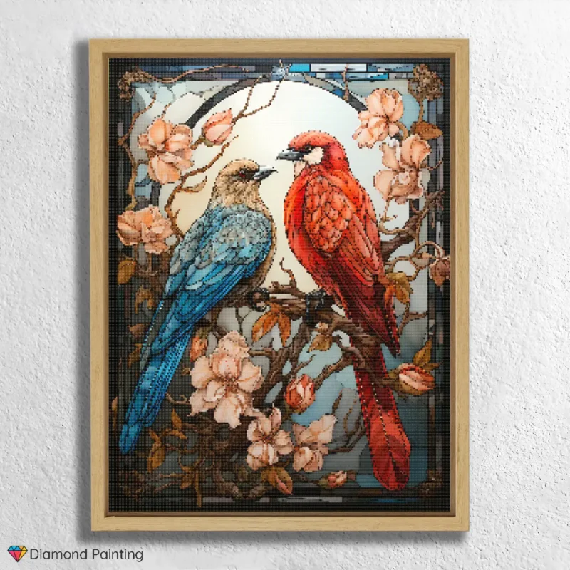 Bird Couple Stained Glass