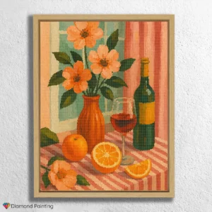 Natura Morta con Vino e Fiori 1