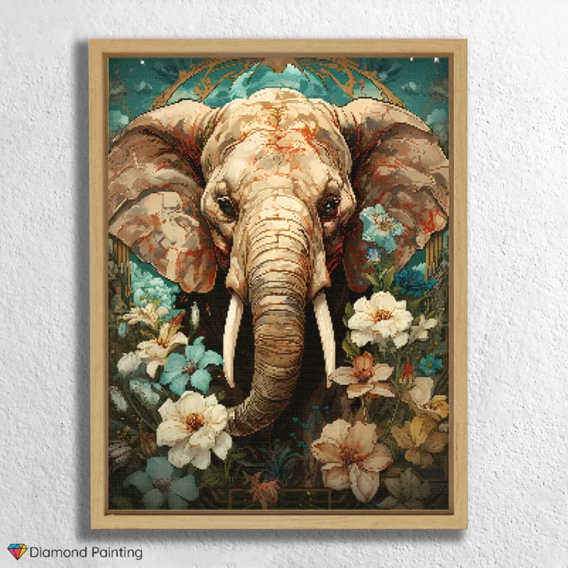 Elefant og Blomster